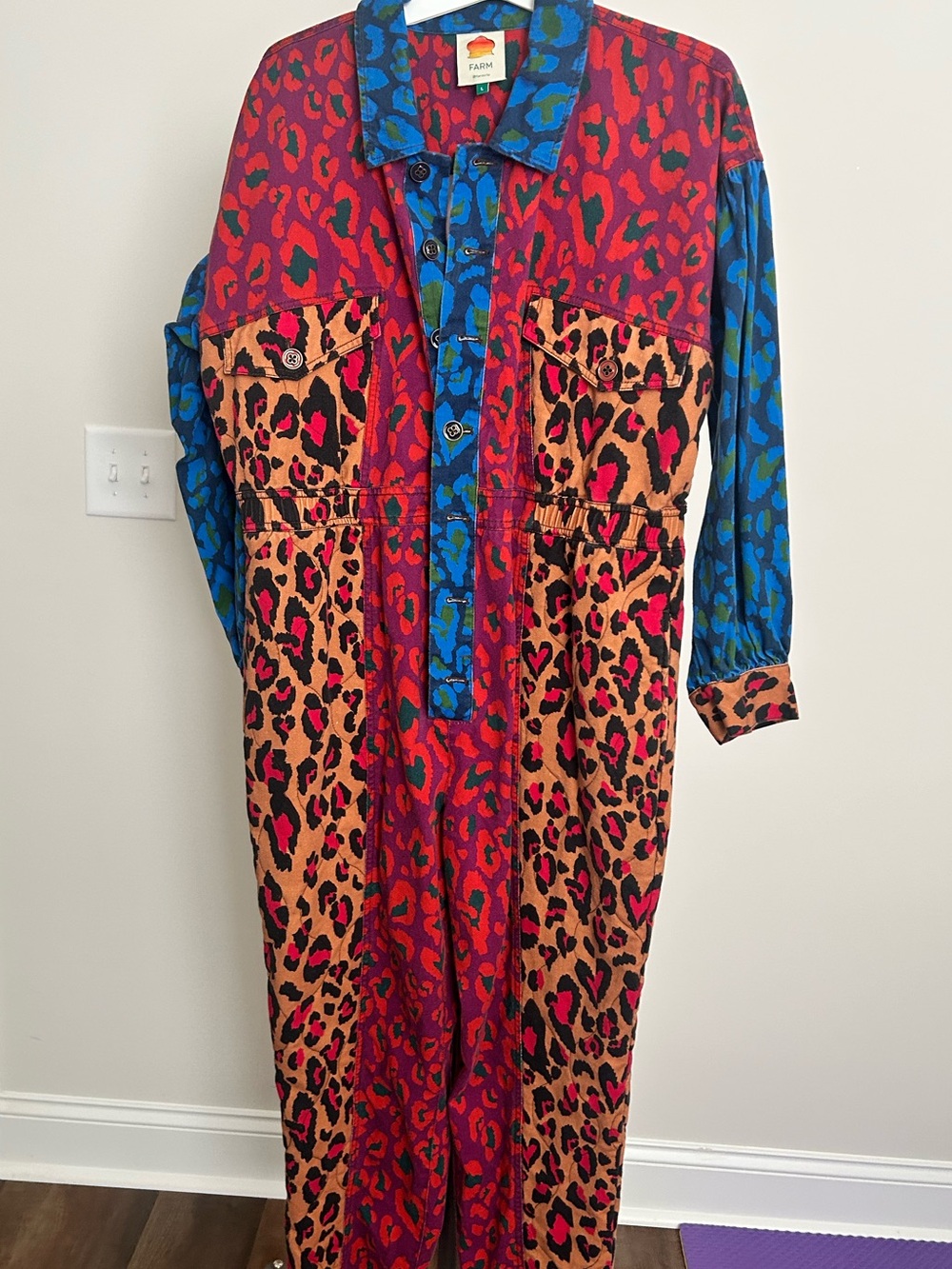 FARM RIO leopard Jumpsuit Size Large